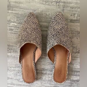 Madewell Black and Cream Spotted Mules size 9